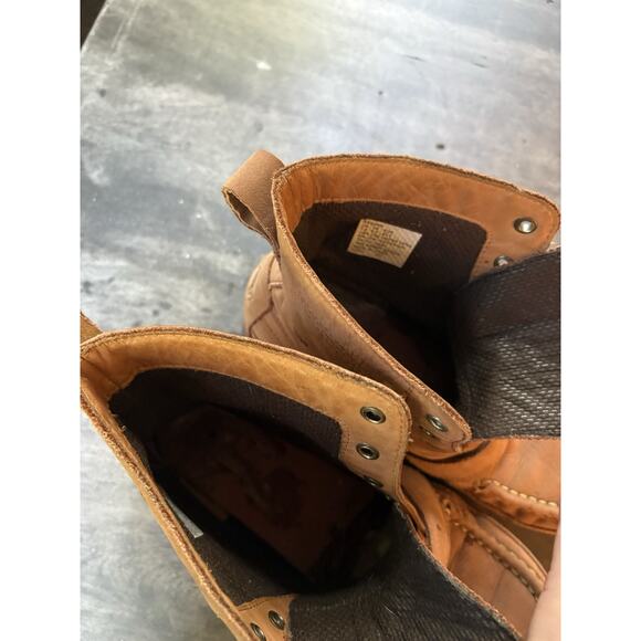 POLO Ralph Lauren Ranger Leather Lace Up Buckle Boots Men’s Size 7.5 Brown Tan main image 7